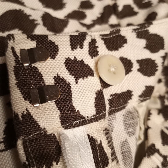 J Crew Leopard Print Linen Straight Leg Pants - Picture 3 of 9